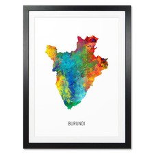 Listing image for Burundi Map, Poster, Canvas or Framed Print, watercolour painting 10797
