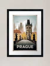 Listing image for Prague Vintage Travel Poster Framed Framed Wall Art Poster Canvas Print Picture