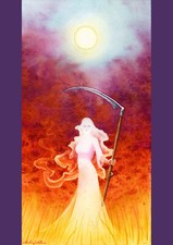 Listing image for Lady Midday A6 Greeting CARD Dark Gothic Skull Reaper Ghost Nature Folklore Art