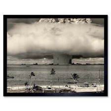 Listing image for Vintage Photography Atomic Bomb Mushroom Cloud Bikini 12X16 Inch Framed Print