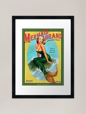Listing image for Mermaid Spiced Rum Framed Art Print Framed Wall Art Poster Canvas Print Picture