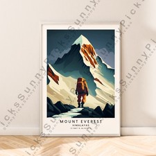 Listing image for Mount Everest Wall Poster Illustration Art Print Himalayas Wall Art Unframed