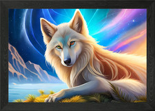 Listing image for Fantasy wolf portrait Framed Wall Art Poster Canvas Print Picture
