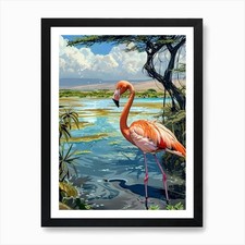 Listing image for Greater Flamingo Lake Natron Tanzan Framed Wall Art Poster Canvas Print Picture