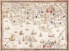 Listing image for Tainan Taiwan Map Fort Zeelandia Vintage Wall Art Print Antique Style