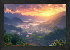 Listing image for Mekong River Landscape Framed Wall Art Poster Canvas Print Picture