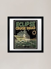 Listing image for Total Solar Eclipse 2026 Cruise Squ Framed Wall Art Poster Canvas Print Picture