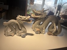 Listing image for Vintage Pair John Jenkins Ceramic Porcelain Asian Dragon Decorative Ornaments