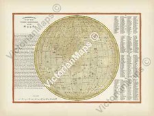 Listing image for Antique map MOON selenographic Victorian Dower 1852 astronomy art print poster