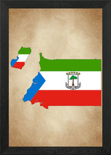 Listing image for Equatorial Guinea map Framed Wall Art Poster Canvas Print Picture
