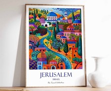 Listing image for 4 Jerusalem Print, Jerusalem Travel Poster, Israel Travel Poster, Middle Eastern