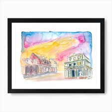 Listing image for St Lucia Soufriere Street Scene Art Framed Wall Art Poster Canvas Print Picture