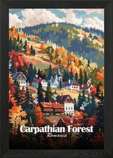 Listing image for Carpathian Forest, Romania Framed Wall Art Poster Canvas Print Picture