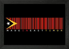 Listing image for East Timor Flag Barcode Framed Wall Art Poster Canvas Print Picture