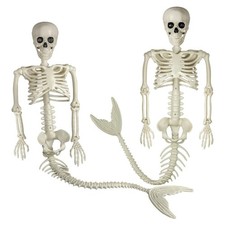 Listing image for 2PC Flexible Mermaid Skeleton Decoration Fish Skeleton Statue Haunted House