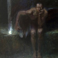 Listing image for Lucifer - Franz Stuck Classic Art Poster Print | 1890 | Ancient Mythology |